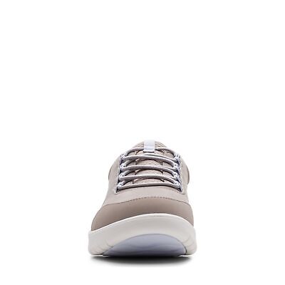 Clarks Womens Cloudstepper Adella Holly Beige  Comfort Knit Sport Flat Shoes - Image 3