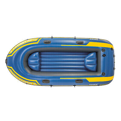 Intex 68370EP Challenger 3 Inflatable Raft Boat Set With Pump And Oars, Blue - Image 2