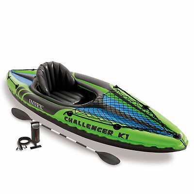 Intex Challenger K1 1-Person Inflatable Sporty Kayak w/ Oars And Pump (2 Pack) - Image 2