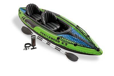 Intex Challenger K2 2-Person Inflatable Sporty Kayak + Oars And Pump (2 Pack) - Image 2