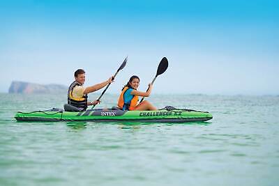 Intex Challenger K2 2-Person Inflatable Sporty Kayak + Oars And Pump (2 Pack) - Image 7