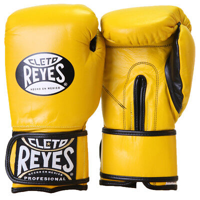 Cleto Reyes Hook and Loop Leather Training Boxing Gloves - Yellow