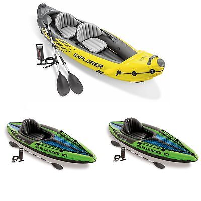Intex 2-Person Inflatable Kayak w/ Oars &Pump & 1-Person Inflatable Kayak 2 pack - Image 2