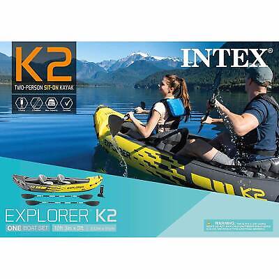 Intex 2-Person Inflatable Kayak w/ Oars &Pump & 1-Person Inflatable Kayak 2 pack - Image 9