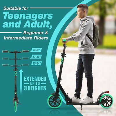 SereneLife Lightweight and Foldable Kick Scooter Adjustable - High Impact Wheels - Image 4