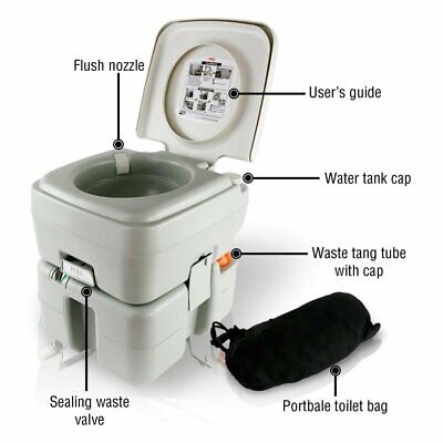 SereneLife Portable Toilet Potty Seat - with Piston Pump Flush, Cover and 5.3... - Image 4