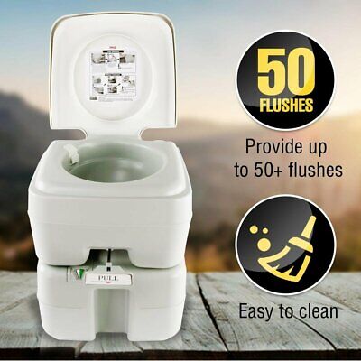 SereneLife Portable Toilet Potty Seat - with Piston Pump Flush, Cover and 5.3... - Image 7