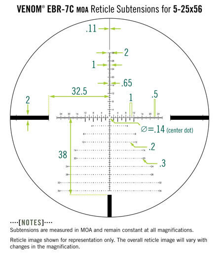 Vortex Venom 5-25x56 mm FFP EBR-7C (MOA) Reticle Riflescope w/ Vortex Hat - Image 6
