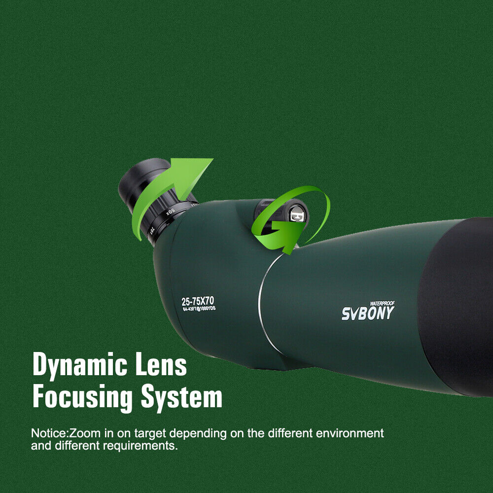 SVBONY SV28 Spotting Scopes 25-75x70mm BAK4 Zoom Telescope/Phone adapter/Tripod - Image 5