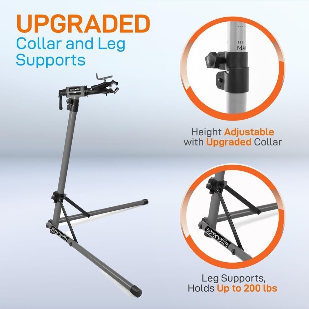 SereneLife Home Mechanic Bicycle Repair Stand, Adjustable, Holds Up to 80 lbs. - Image 4