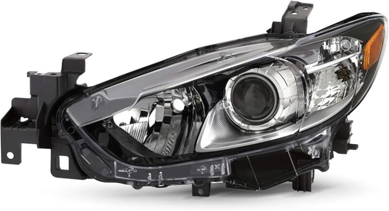 AKKON - Fits 2014 2015 2016 2017 Mazda 6 Sedan [Halogen Type] Projector Black Headlight Driver Left Side Headlamp