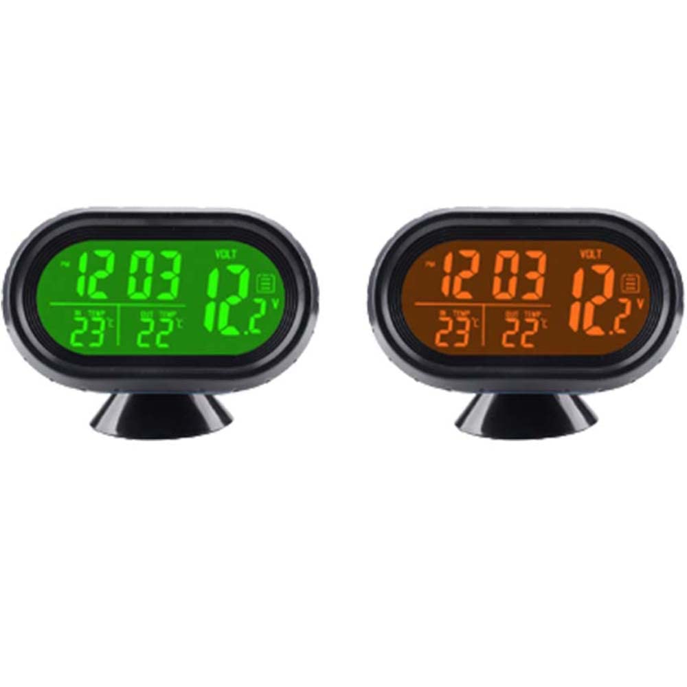 Car Digital Thermometer Voltmeter Clock Monitor Multi-Functional Car Auto LCD Digital Clock Thermometer Voltage Monitor