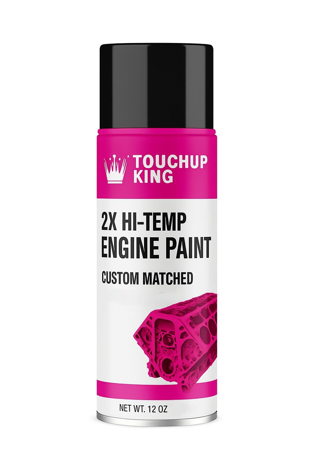 TOUCHUP KING 2K High Temp Engine Pink Paint Aerosol Can Gloss Finish, Durable & Heat Resistant – Perfect for Valve Covers, Calipers, and Engine Parts