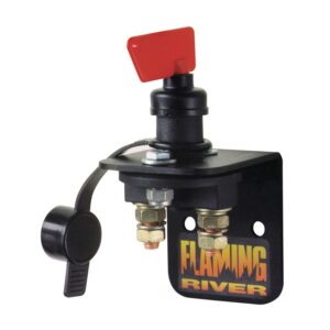 Flaming River FR1002 Battery Disconnect, Little Switch, Rotary Switch, Panel Mount, 100 Amps, Removable Key, Bracket/Hardware, 12V, Kit