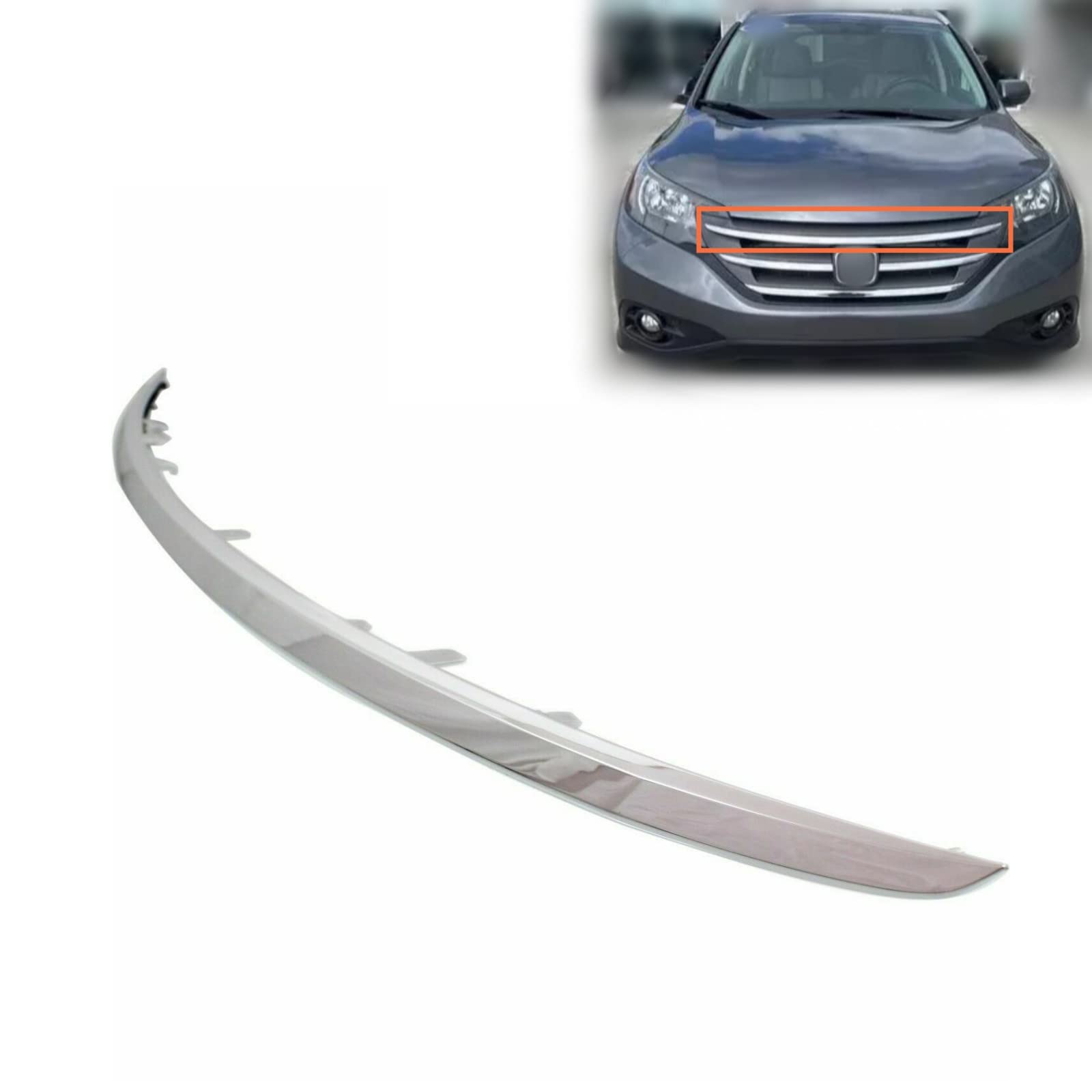 SOSEGA Front Upper Grille Grill Molding Trim Plastic Chrome Replacement For HONDA CR-V 2012 2013 2014 EX, EX-L, LX, Touring HO1217107