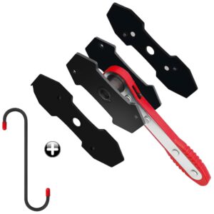 IRmm Brake Caliper Compression Tool, Brake Caliper Tool with 360 Degree Swing Ratchets, Caliper Piston Compressor Tool with 2PCS Steel Plates, Brake Caliper Press Tool with Brake Caliper Hooks, Red