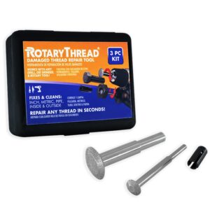 Rotary Thread Repair Kits - Faster & Easier to Chase, Restore & Clean Internal or External Threads, All in One Universal Thread Files Set, Inch, Metric, Grooves, Glands, Acme & Buttress