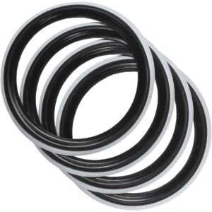 PORT-A-WALL 15" Black White Wall Rubber Disc Circle Ring Round Topper Tire Trim Set of 4