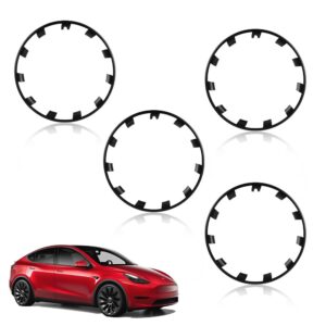 MOTRUM 21 inch Wheel Rim Protector Compatible with TES-la Model Y 2020 2021 2022 2023 2024, [Black] Car Tire Trim Rings Rim, ABS Hubcaps Wheel Cover, 4 PCS