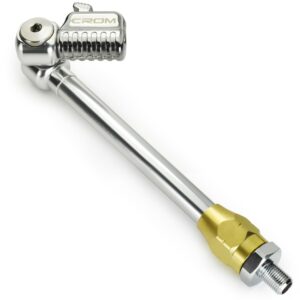 CROM Air Chuck Tire Inflator – Lock-On Chuck with 1/4-Inch F NPT Open Flow, for Dually Trucks RV Bicycle Car Semi, Includes Schrader Adapter (Extension 7 Inch)