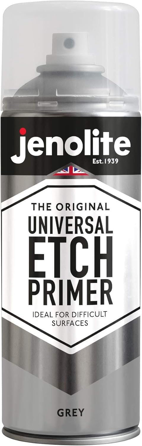 JENOLITE Universal Etch Primer | GREY | High Performance Self Etch Primer For Difficult Surfaces Including Aluminum Galvanised Steel Stainless GRP Plastic | 13.5 fl oz (400ml)