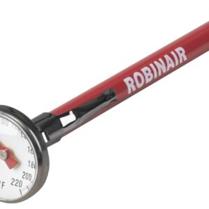 Robinair 10597 Dial Thermometer, 0° to +220°F, 1" Face