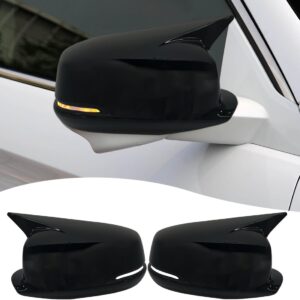 MUXEE Side Mirror Cover, for 9th Honda Accord 2013 2014 2015 2016 2017 2PCS Turn Signal housing Cover car Accessories-Bright Black.(for EX-L EX Touring V-6 Model,with Turn Signal Cutout)