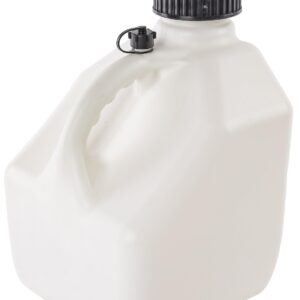 JEGS Square White Jug | 3-Gallon Capacity | Contoured Handle | Exterior Fluid Level Markings | Leak-Free Seal | Unbreakable Cap | Made In USA