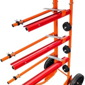 LAUCO Portable Slimline Mobile Masking Paper Machine Dispenser, Masking Machine Mobile Tree Style Mobile Masking Paper Station & Tape Dispenser Station, Stand Holds Multiple Rolls- (1680)