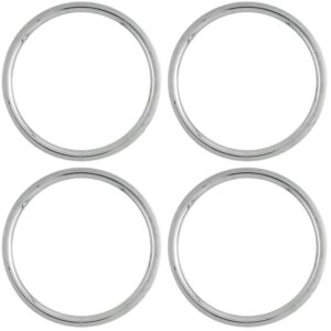 OxGord Beauty Trim Rings for 17 inch Wheels 1 1/2 inch Deep Chrome ABS with Metal Clip & Ring Retention