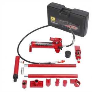 4 Ton Porta Power Kit,Hydraulic Ram Kit Porta Power Jack,Heavy Duty Auto Body Frame Repair Kit, Vehicle Body Collision Repair, Pusher, Puller, Spreader Sets for Garage and Workshop