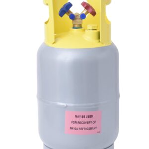 Flame King 30-LB Pound Refrigerant Recovery Cylinder Tank, Y-Valve for Liquid/Vapor, Reusable - DOT Compliant - Gray