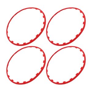 4PCS Wheel Rim Ring Red Wheel Trim Protector Ring Replacement for Tesla 2017 to 2023, Used for 18inch Wheels, Effective , Easy to Install