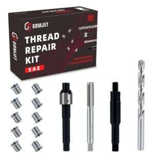 gomjet 5/16-18 INCH Thread Repair Kit, with 5/16-18X0.450 inch Stainless Steel Insert Qty 10