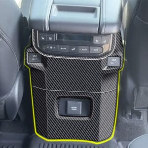 TUBAIZAI Car Accessories Compatible with Toyota New Grand Highlander 2024 2025 2026 Interior Rear Air Vent Outlet Panel Anti Kick Cover Trim ABS 4PC(Carbon Fiber Style)