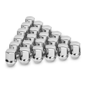 M14x1.5 OEM Lug Nuts for Ram 1500 Jeep Wrangler JL & Grand Cherokee Dodge Charger Chevy Impala Stock Wheels, Set of 20 14mmx1.5 Chrome One-Piece Design Factory Wheel Lug Nut Replace Part No 611-330