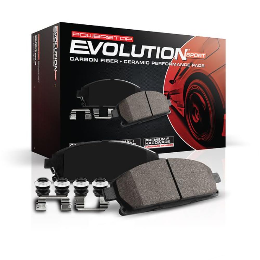 PowerStop Rear Brake Pads For Ford Explorer 2013-19 |Flex 2013-19 |Police Interceptor Sedan 2013-19 - Z23 Carbon-Fiber Ceramic Brake Pads With Installation Hardware, Z23-1612