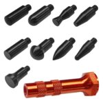 UHANBUT Paintless Dent Repair Kit, 9 Different Shaped Hammer Heads & Metal Tap Down Pen, DIY Vehicle Body Dent Remover Tool Set for RV, SUV, Truck