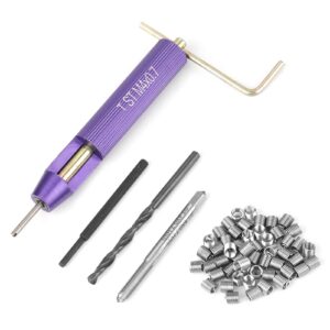Chazcool 50pcs Thread Repair Kit, M4 x 0.7 Stainless Steel Wire Thread Insert Combination Tool Set for Restoring Damaged Wires in Steel M4 x 2D