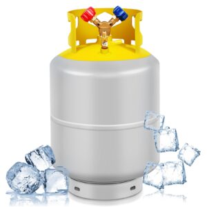 Dollate 50LB Refrigerant Recovery Tank for R12, R22, R134A, R410A, etc HVAC Cylinder Refrigerant Recovery Cylinder Tank 1/4 SAE Y-Valve Freon Recovery Tank