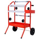LuckyNote Mobile 18" Multi-Roll Masking Paper Machine with Storage Trays,RED