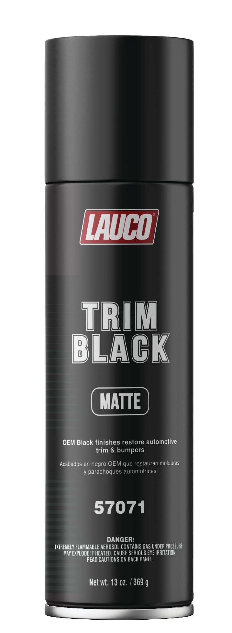 LAUCO Trim Black Matte Automotive Spray Paint – 13 oz Aerosol Can for Plastic, Aluminum, Steel & Stainless Steel Trim – Durable OEM-Style Finish- 57071
