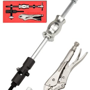 Locking Pliers Slide Hammer Puller with Quick Release Swivel Connector for Nail Bolt Pin Seal CV Axle Removal Tool,Silver