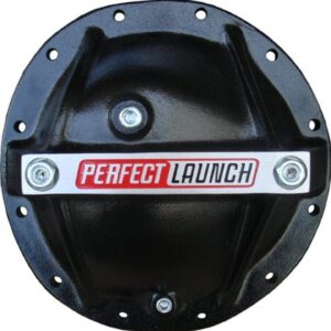 Proform 69502 Black Aluminum Passenger Car Differential Cover with Perfect Launch Logo and Bearing Cap Stabilizer Bolts for GM