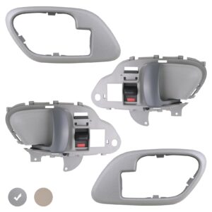 APPERFiT Interior Door Handle w/Bezel Kit (Gray) Compatible with 1995-2002 Chevy Chevrolet GMC Truck C1500 C2500 C3500 K1500 K2500 K3500 Suburban Tahoe Yukon Replaces 15708043 15708044