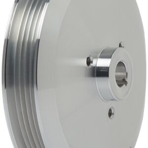 March Performance 616 Clear Powder Coated Billet Aluminum 5-Rib Power Steering Pulley