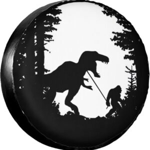 Dinosaur Bigfoot Rv Spare Tire Cover Wheel Tire Cover for Travel Trailers Protectors Weatherproof Dust-Proof for Camper Trailer Truck SUV Rv Universal 15" in
