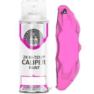 ERA Paints 2K Brake Caliper Spray Paint – Pink | High-Gloss Finish, 500°F Heat & Chemical Resistant | Chip-Resistant 12 oz Aerosol | Made in USA