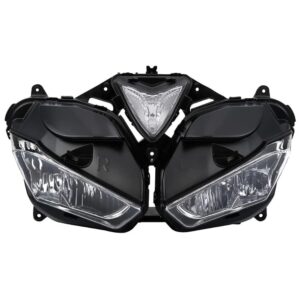 Motorcycle Headlight Front Head Lamp Assembly Fit for Yamaha 2013 2014 2015 2016 2018 YZF R25 R3 R25/R3 13 14 15 16 17 18 Headlamp Fairing Front Head Light Housing