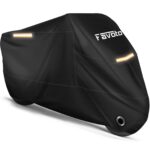 Favoto Motorcycle Cover Waterproof Outdoor All Season Weather Sun Rain Protection Night Reflective with Lock-Holes & Storage Bag Fits up to 96.5" Motorcycles Powersports Vehicle Cover